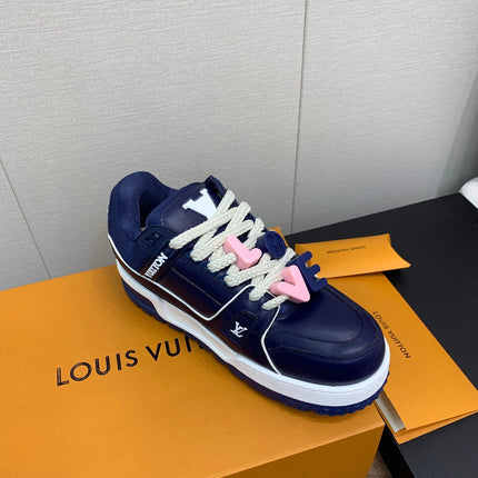 LV WOMEN'S TRAINER IN NAVY BLUE CALFSKIN