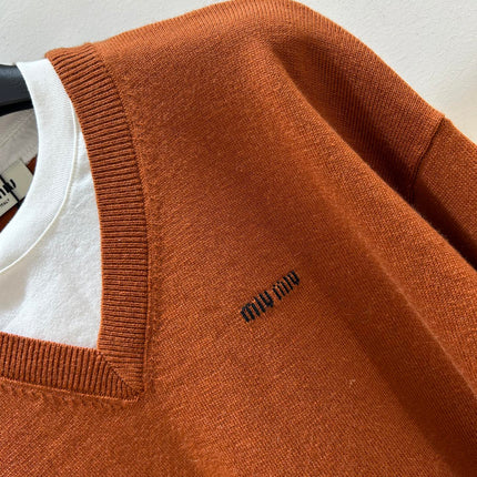 MIUMIU 26S V-NECK KNIT SWEATER 1360