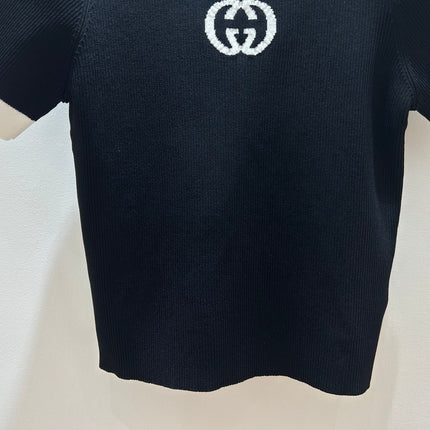 GUCCI 26S SHORT-SLEEVE KNIT CREWNECK TOP 490