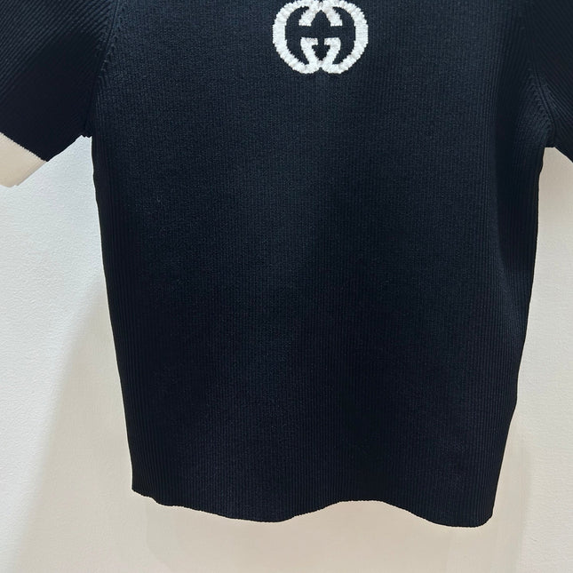 GUCCI 26S SHORT-SLEEVE KNIT CREWNECK TOP 490