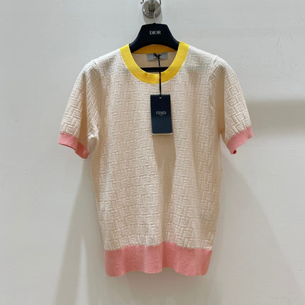 FENDI 26S SHORT-SLEEVE KNIT TOP 403