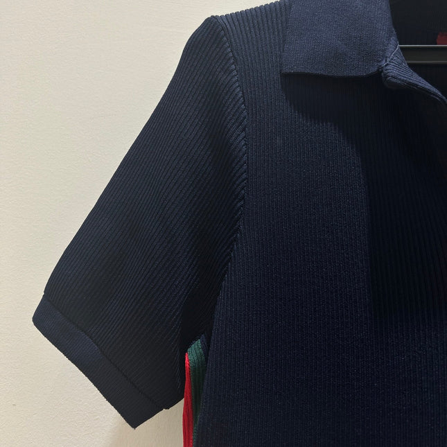 GUCCI 26S SHORT-SLEEVE KNIT POLO DRESS 379