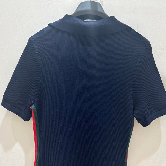 GUCCI 26S SHORT-SLEEVE KNIT POLO DRESS 379