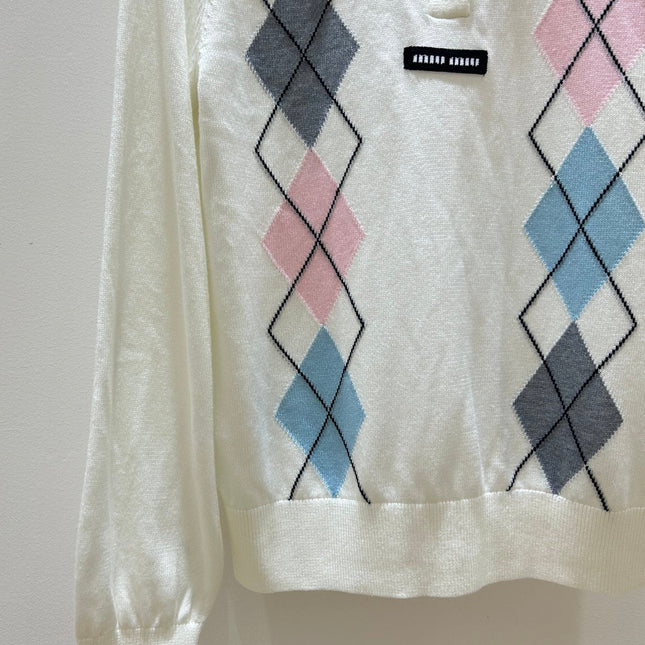 MIUMIU 26S LONG-SLEEVE KNIT POLO SWEATER 1270