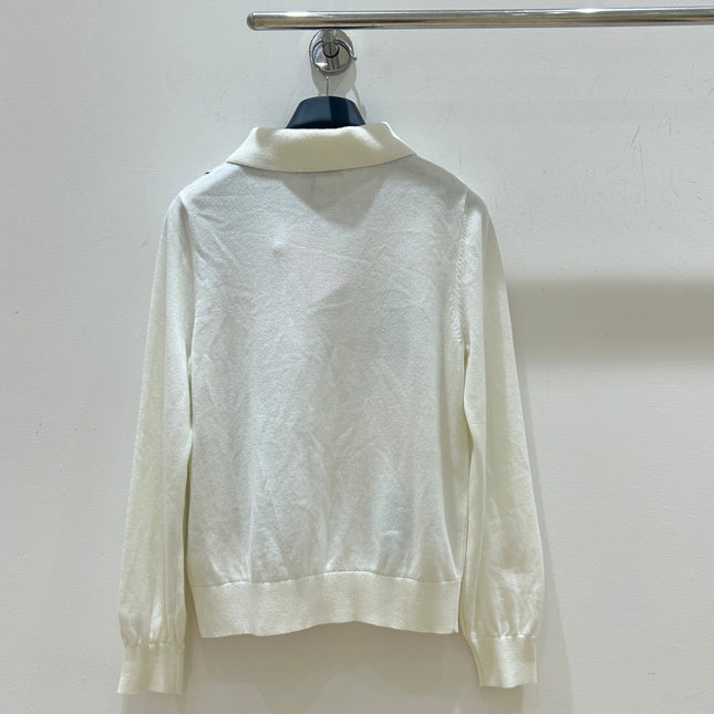MIUMIU 26S LONG-SLEEVE KNIT POLO SWEATER 1270