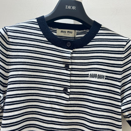 MIUMIU 26S HENLEY KNIT TOP 1537