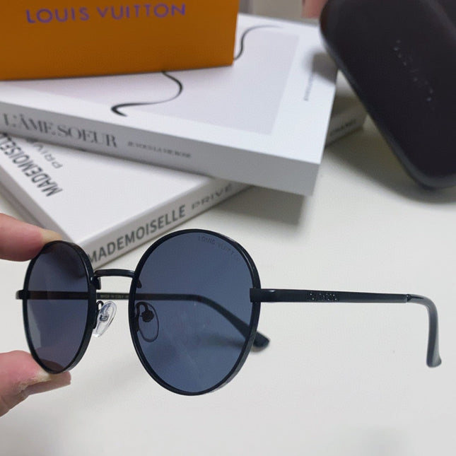 SIGNATURE ROUND SUNGLASS 581383 IN BLACK METAL