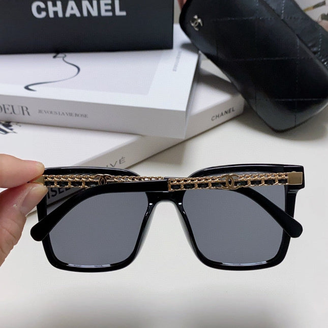SQUARE SUNGLASSES 632886 IN BLACK ACETATE METAL FRAME EMBOSSED LOGO