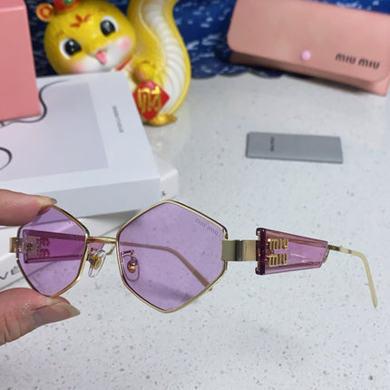 LOGO SUNGLASSES 560863 IN PURPLE CLEAR ACETATE GOLD METAL