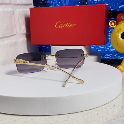 PANTHÈRE RIMLESS RECTANGULAR FRAME SUNGLASSES 531822 IN METAL