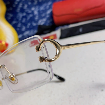 CARTIER 26S RIMLESS RECTANGULAR FRAME IN METAL 435994