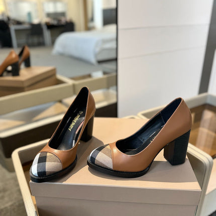 BURBERRY 26S HIGH HEELS 95 MM IN BROWN CALFSKIN