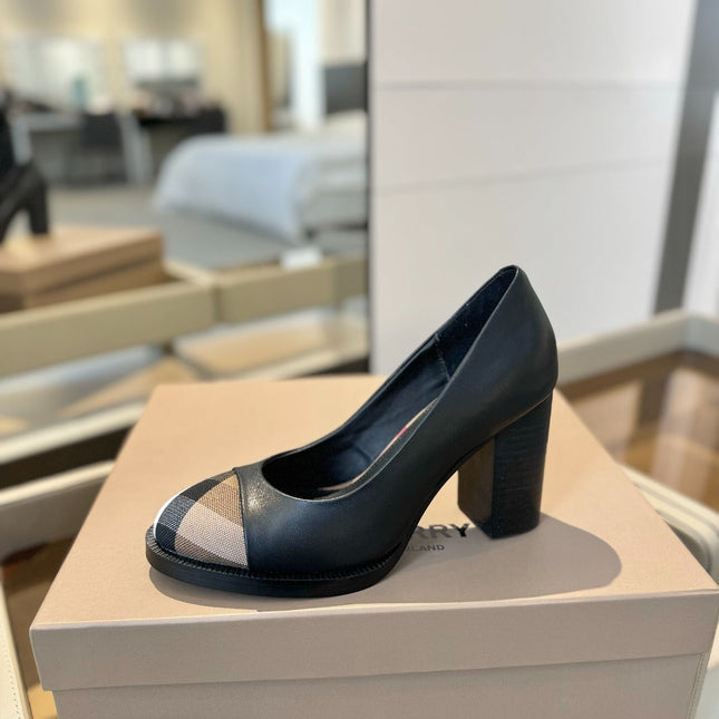 BURBERRY 26S HIGH HEELS 95 MM IN BLACK CALFSKIN