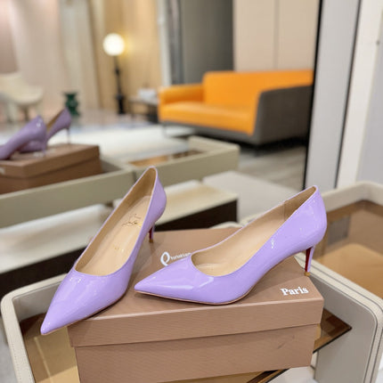 CHRISTIAN LOUBOUTIN 26S POINTED-TOE PUMPS 65 MM IN LIGHT PURPLE PATENT CALFSKIN