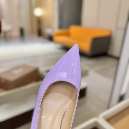 CHRISTIAN LOUBOUTIN 26S POINTED-TOE PUMPS 65 MM IN LIGHT PURPLE PATENT CALFSKIN