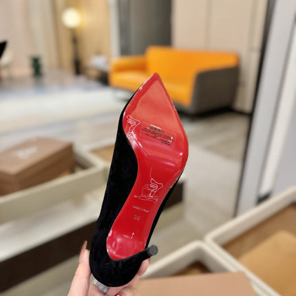 CHRISTIAN LOUBOUTIN 26S PUMP HEELS 105 MM IN BLACK SUEDE