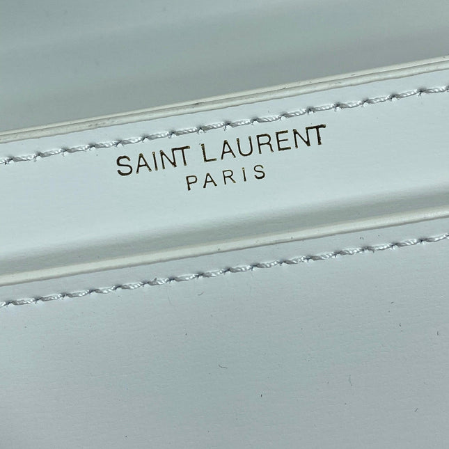 VOLTAIRE HALF-MOON SHOULDER BAG 24 IN WHITE CALFSKIN GOLD METALLIC