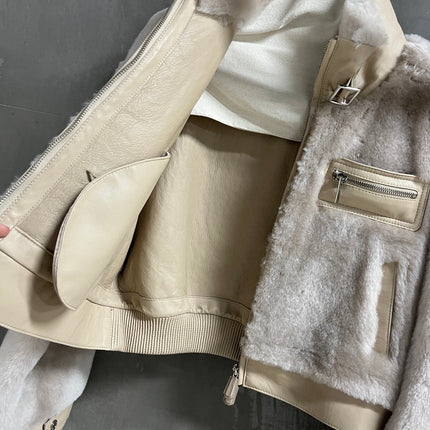 HERMES 26S SHEARLING CROPPED JACKET 837