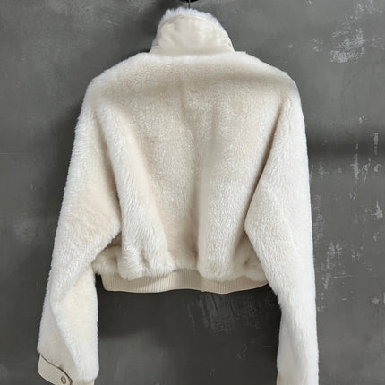 HERMES 26S SHEARLING CROPPED JACKET 835