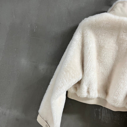 HERMES 26S SHEARLING CROPPED JACKET 835