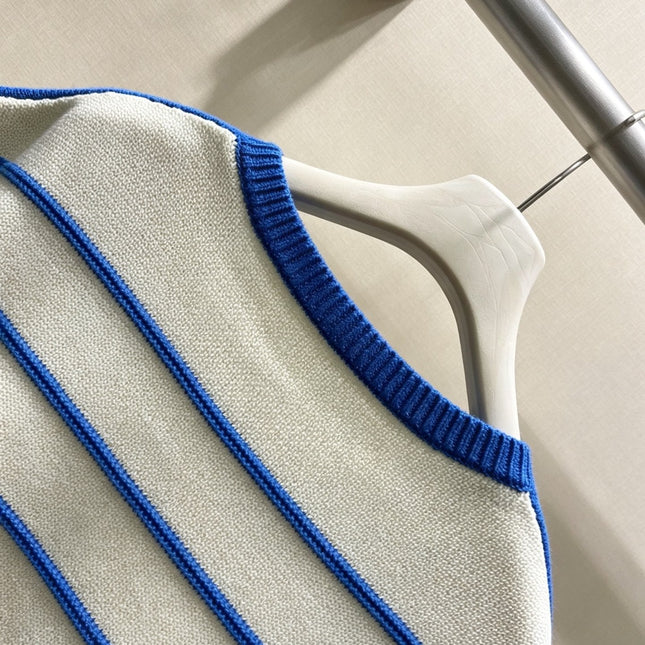 LOEWE 26S STRIPED SHORT-SLEEVE KNITTED SWEATER 552