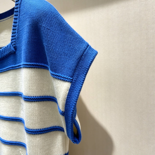 LOEWE 26S STRIPED SHORT-SLEEVE KNITTED SWEATER 552