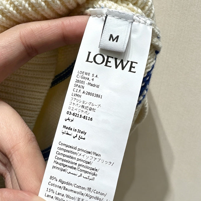 LOEWE 26S STRIPED SHORT-SLEEVE KNITTED SWEATER 552