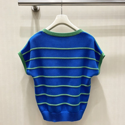 LOEWE 26S STRIPED SHORT-SLEEVE KNITTED SWEATER 551