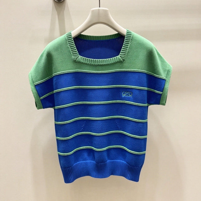 LOEWE 26S STRIPED SHORT-SLEEVE KNITTED SWEATER 551