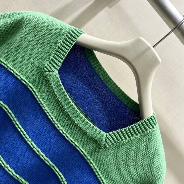 LOEWE 26S STRIPED SHORT-SLEEVE KNITTED SWEATER 551