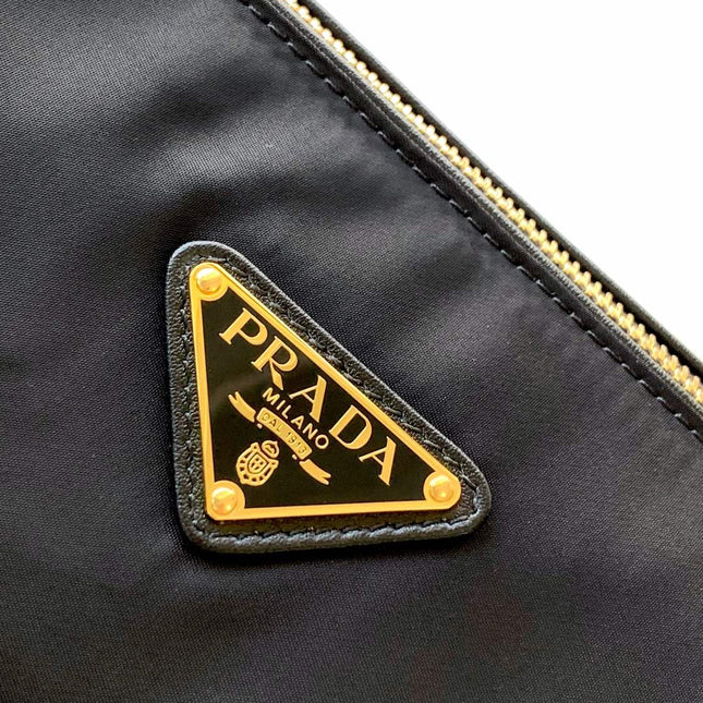 PRADA 26S SHOULDER BAG 27 IN BLACK NYLON
