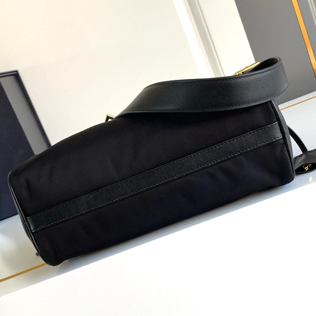 PRADA 26S SHOULDER BAG 27 IN BLACK NYLON