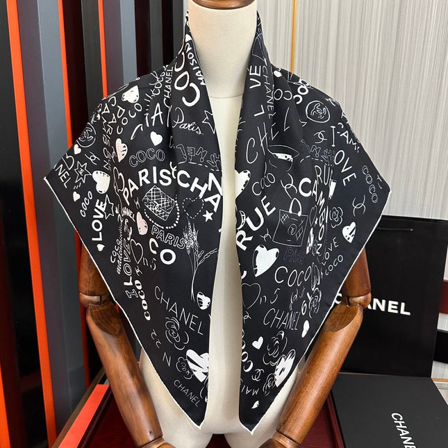 CHANEL 26S SCARF 90 IN SILK 311894