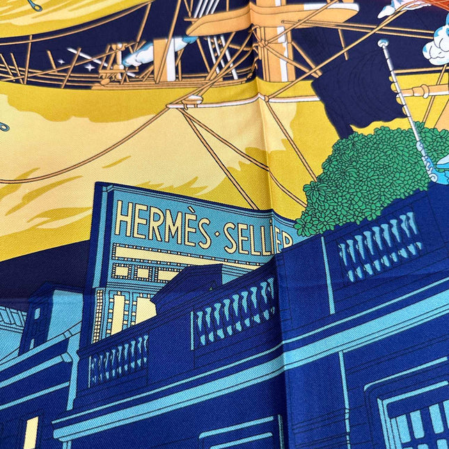 HERMES 26S PRINTED SQUARE SCARF 90 IN SILK 312023