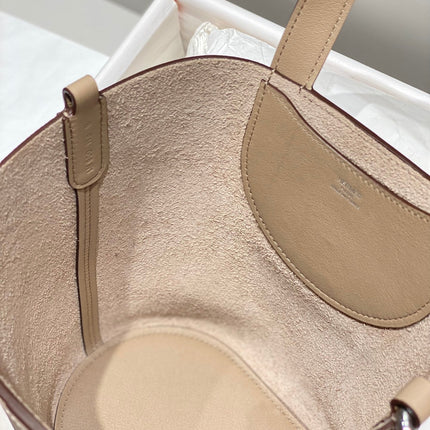 HERMES 25S IN THE LOOP 18 IN LIGHT BROWN CALFSKIN SILVER HARDWARE