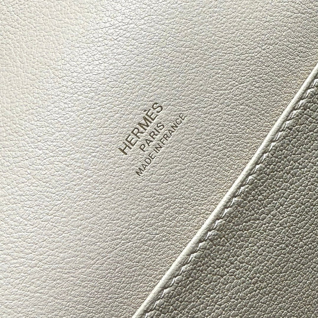 HM ROULIS 18 MINI BAG IN BEIGE CALFSKIN GOLD-TONE HARDWARE