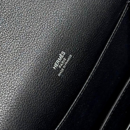 HM ROULIS 18 MINI BAG IN BLACK CALFSKIN SILVER-TONE HARDWARE