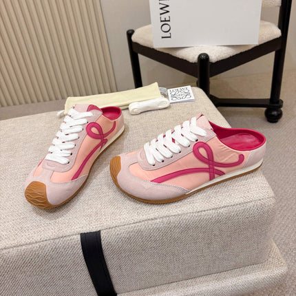 LOEWE 26S MULE SNEAKERS IN PINK SUEDE AND NYLON