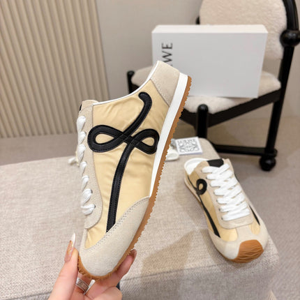 LOEWE 26S MULE SNEAKERS IN BEIGE BLACK SUEDE AND NYLON