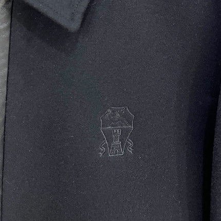 BRUNELLO CUCINELLI BLACK WOOL ZIP-FASTENING JACKET