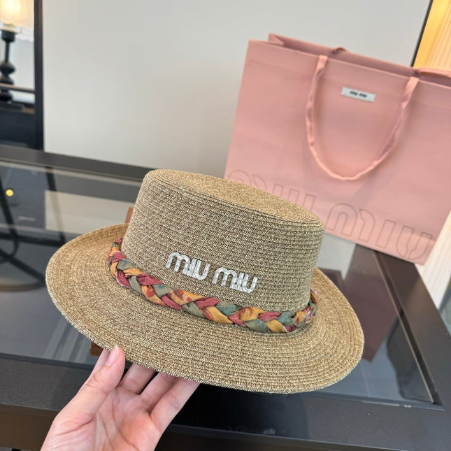 MIUMIU 26S BOATER STRAW HAT 342171