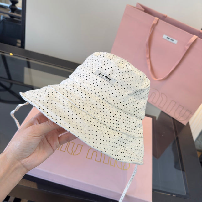 MIUMIU 26S POLKA DOT BUCKET HAT 342089