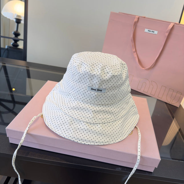 MIUMIU 26S POLKA DOT BUCKET HAT 342089