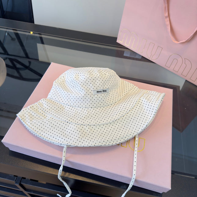 MIUMIU 26S POLKA DOT BUCKET HAT 342089