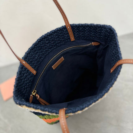 TOTE BAG 38 IN COLORFUL WOVEN RAFFIA