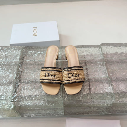 DIOR 26S WOVEN-STRAP HIGH-HEEL SANDALS IN BEIGE CALFSKIN