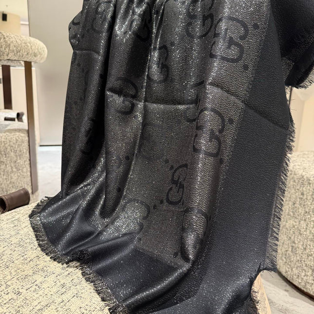 GUCCI 26S SCARF 140 IN CASHMERE AND SILK 309396