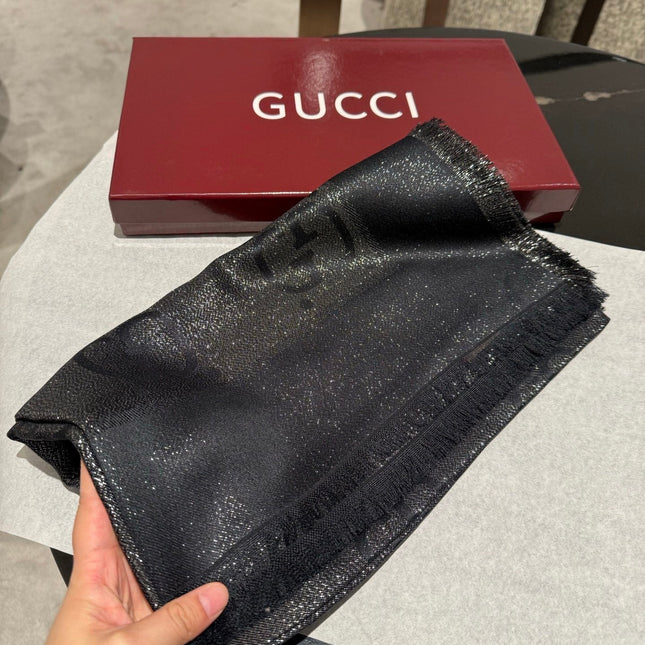 GUCCI 26S SCARF 140 IN CASHMERE AND SILK 309396