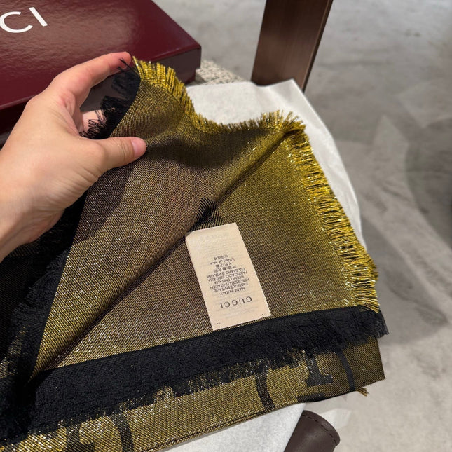 GUCCI 26S SCARF 140 IN CASHMERE AND SILK 309394