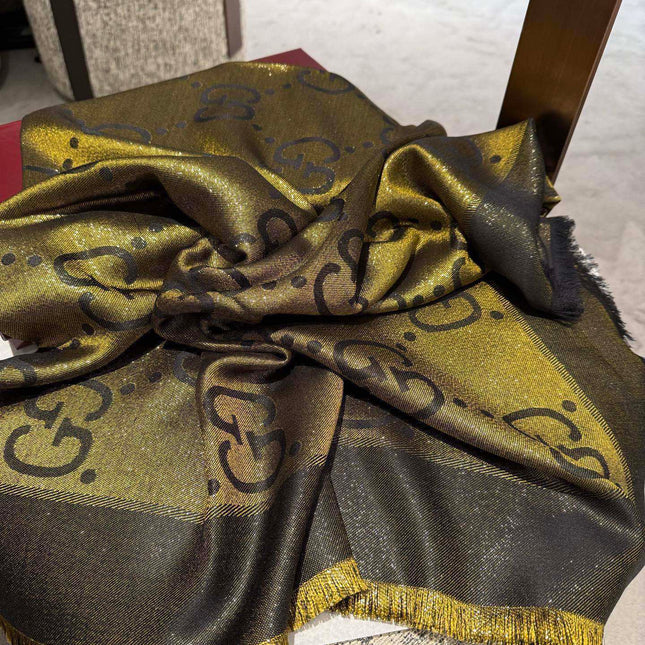 GUCCI 26S SCARF 140 IN CASHMERE AND SILK 309394